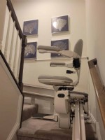 Bruno curved stairlift installed by Lifeway Mobility in Newtown Square PA
