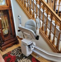 Bruno custom curved stairlift installed by Lifeway Mobility Indianpolis