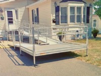 aluminum wheelchair ramp for access to townhome in MA by Lifeway Mobility