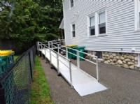 aluminum wheelchair ramp installed by Lifeway in Norwood Massachusetts