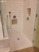 barrier free shower with door installed by Lifeway Mobility LA