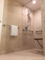 barrier free shower with grab bars installed in San Francisco
