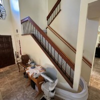 curved stairlift with 180 degree park in Poway CA installed by Lifeway Mobility