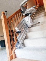 stairlift with folding rail in Grove City Ohio installed by Lifeway Mobility