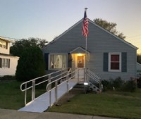 wheelchair ramp with stairs installed in Baltimore suburb from Lifeway Mobility
