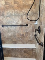 Brushed Grab Bars in shower in Noblesville Indiana