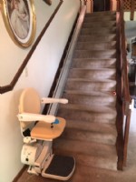 Handicare Stairlift on carpeted stairs in Indianapolis