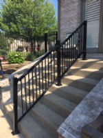 Single Handrail on tall set of stairs