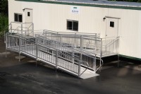Commercial aluminum ramp for mobile office space installed by Lifeway Massachusetts