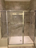 shower with three grab bars