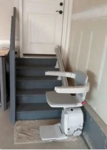 stair lift installed in garage by Lifeway Mobility