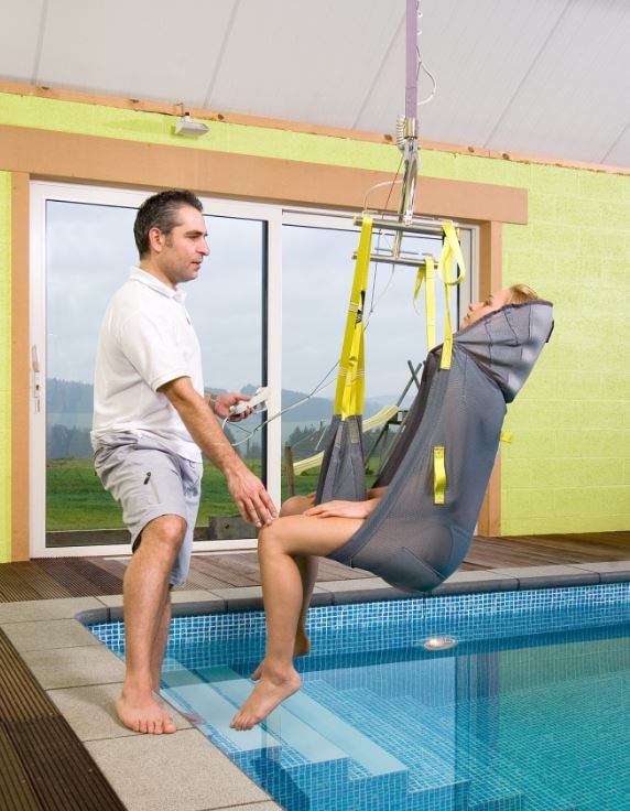 ceiling lift used as pool lift from Lifeway Mobility