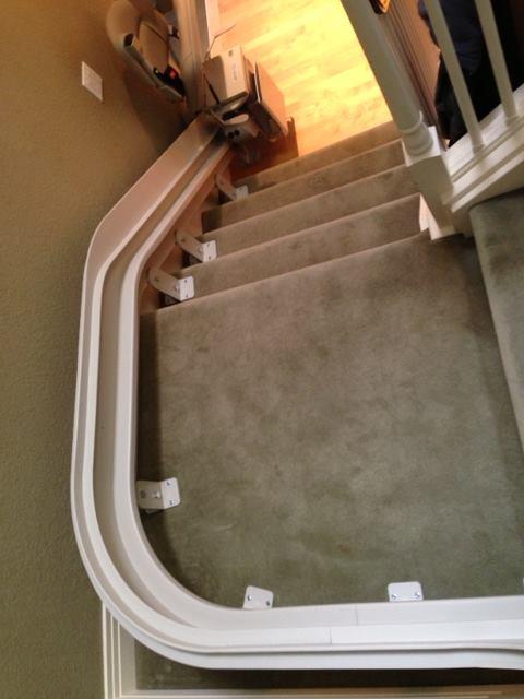 View of the bottom of the stair lift