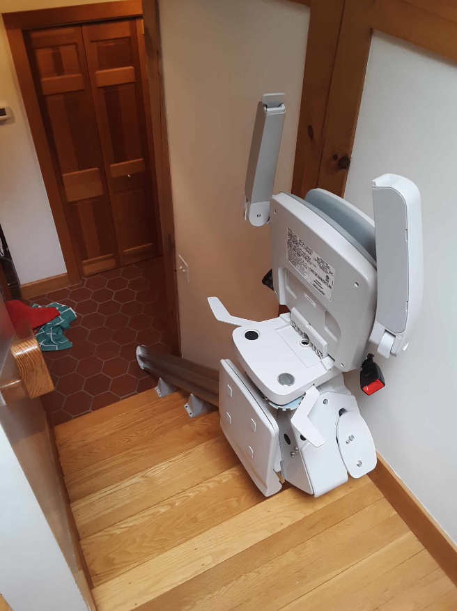 Lifeway Mobility stair lift with components folded up