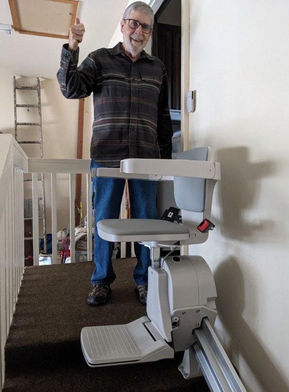 Wichita senior thrilled with new stairlift installed in his home by Lifeway Mobility Wichita
