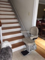 Bruno Elite stair lift at bottom landing in Concord Connecticut